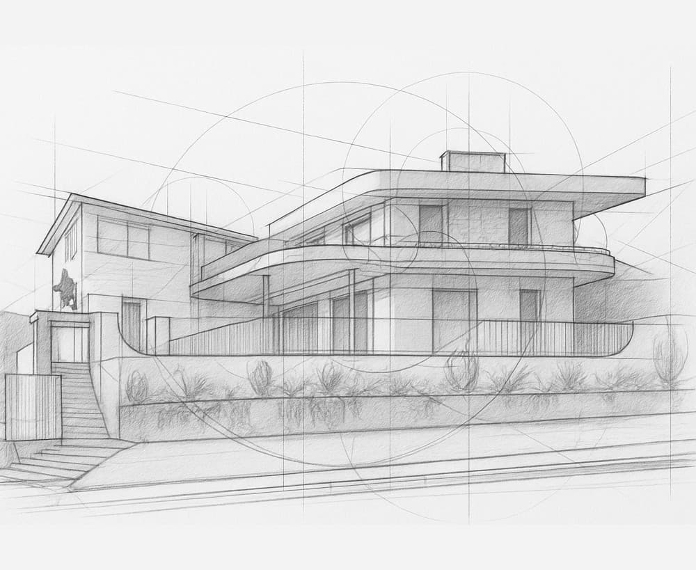 Concept development drawings for a custom home